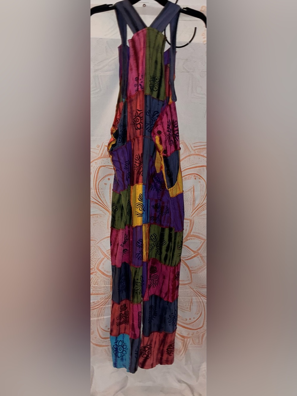 Rising International Multicolor Patchwork Overalls - Picture 6 of 13